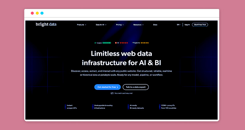 brightdata web scrapper homepage
