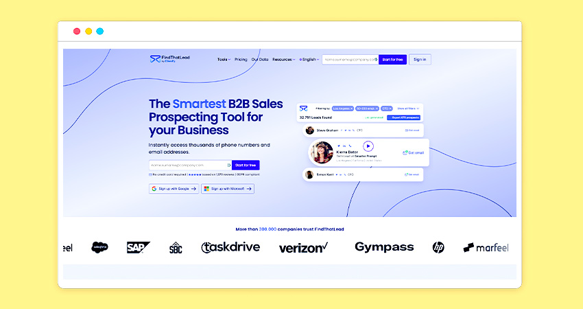 findthatlead web scrapper homepage