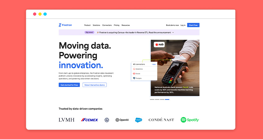 fivetran web scrapper homepage