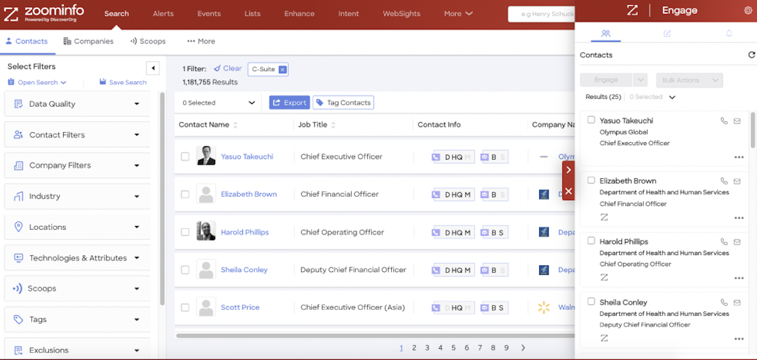 zoominfo chrome extension in use
