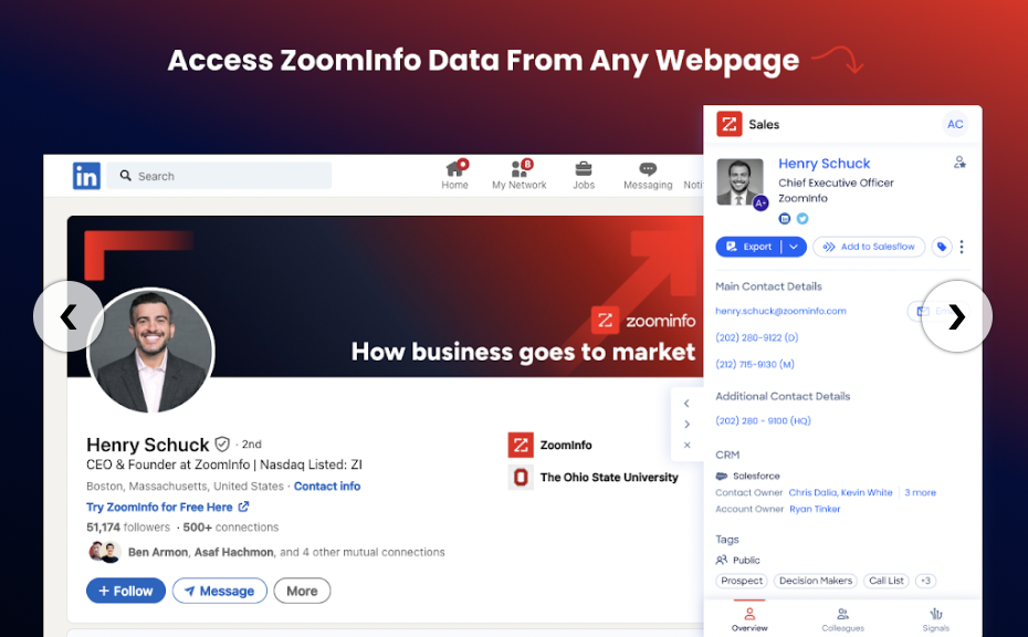 zoominfo chrome extension in use again