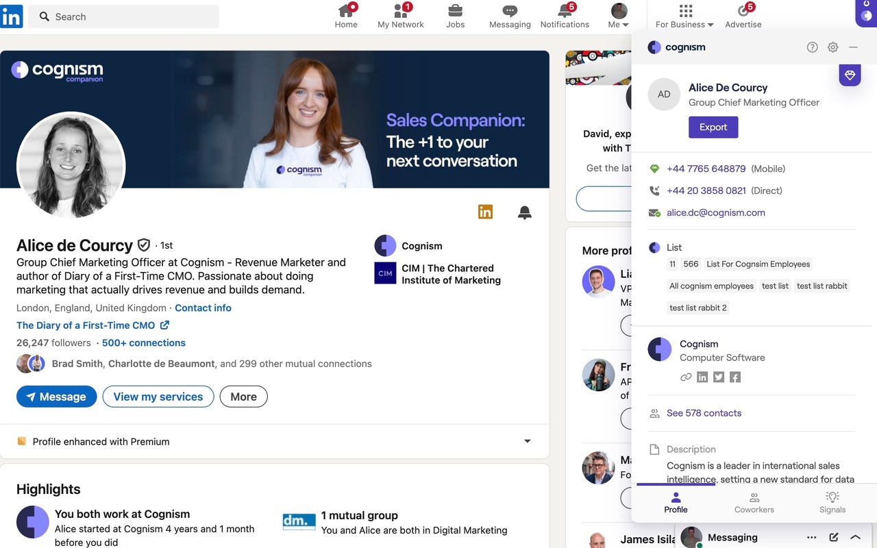 cognism screenshot chrome extension